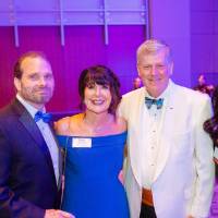 President Haas posing with President Philomena Mantella, Bob Avery, and guest